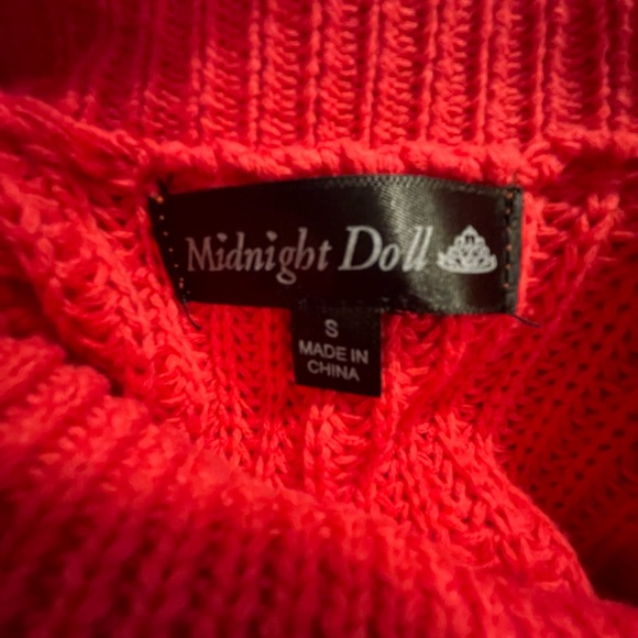 Midnight Doll Coral Pink Cowl Neck Sweater Dress S (jr.) FREE SHIP - Picture 4 of 5